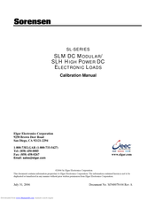 Sorensen SL-60-30-150 Calibration Manual