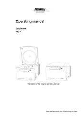 Hettich ZENTRIMIX 380 R Operating Manual