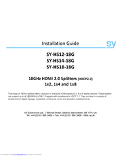 SY SY-HS14-18G Installation Manual