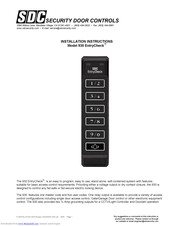 sdc EntryCheck 930 Installation Instructions Manual