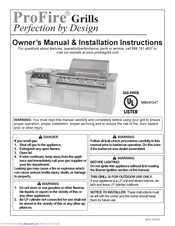 ProFire SINGLE SIDE BURNER Owner's Manual & Installation Instructions