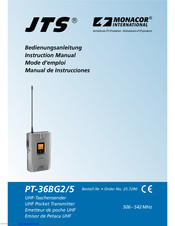 JTS PT-36BG2/5 Instruction Manual