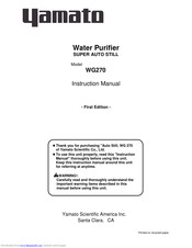 Yamato WG270 Instruction Manual