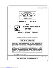 OTC DP-400 Owner's Manual