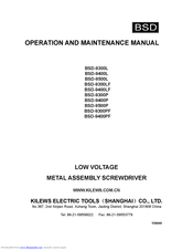 BSD BSD-9300P Operation And Maintenance Manual