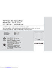 STIEBEL ELTRON MINI-E 3-1 Operation And Installation Manual