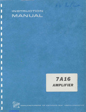 Tektronix, Inc. 7A16 Instruction Manual