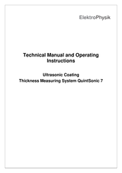 ElektroPhysik QuintSonic 7 Technical Manual And Operating Instructions