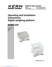 KERN KDP 10K-4 Operating And Installation