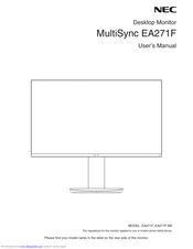 NEC MultiSync EA271F User Manual