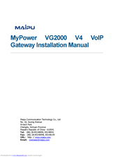 Maipu MyPower VG2000 Installation Manual