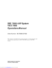 DEC VAX 7000 Operation Manual