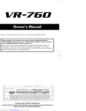 Roland V-Combo VR-760 Owner's Manual