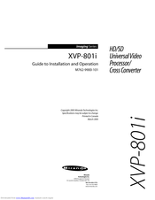 Miranda XVP-801i Installation And Operation Manual