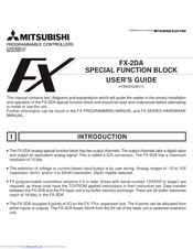 Mitsubishi Electric MELSEC FX-2DA User Manual