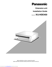 Panasonic WJ-HDE400 Installation Manual