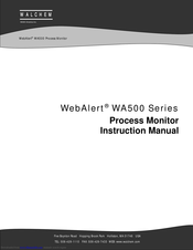 Walchem WebAlert WA500 Instruction Manual