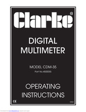 Clarke CDM-35 Operating Instructions Manual