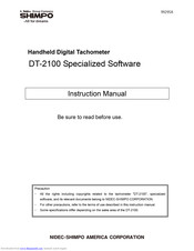 Nidec-Shimpo DT-2100 Instruction Manual