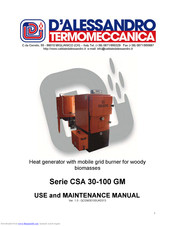D'Alessandro Termomeccanica CSA100 GM Use And Maintenance Manual