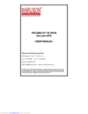 Maruson Tacoma HT 1K-3KVA User Manual