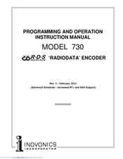 Inovonics 730 Programming And Operation Instruction Manual