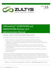 Zultys MXmeeting M800 Administration Manual