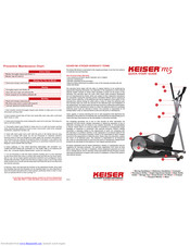 Keiser m5 Quick Start Manual