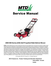 MTD 2005 830 Series Service Manual