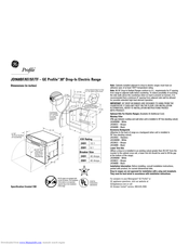 GE Profile JD968KFCC Dimensions And Installation Information