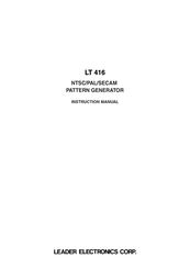 Leader Electronics Corp. LT 416 Instruction Manual