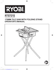 Ryobi RTS721S Operator's Manual