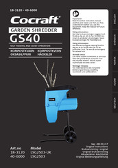 Cocraft GS40 Original Instructions Manual