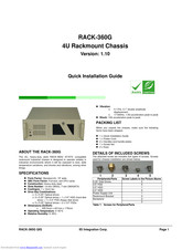 IEI Technology RACK-360G Quick Installation Manual