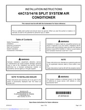 Ac Pro 4AC13 Installation Instructions Manual