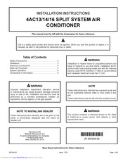 AC Pro 4AC16 Installation Instructions Manual