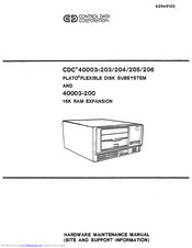 Control Data Corporation CDC 40003-206 Hardware Maintenance Manual