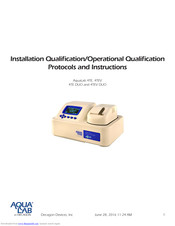 Decagon Devices AquaLab 4TE DUO Installation Qualification/Operational Qualification Protocols And Instructions