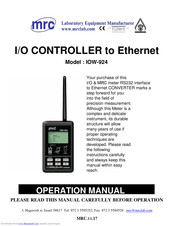 MRC IOW-924 Instruction Manual