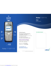 Nokia 1110 User Instructions