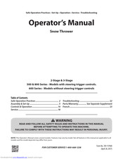 MTD 800 Series Operator's Manual