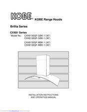 KOBE CXX8130QF-MBK-1 Installation Instructions And Operation Manual