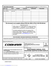 COBHAM PTA12-300 Maintenance Manual