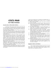 Ocean Matrix OMX-9040 Manual