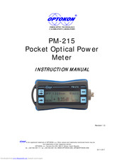 OPTOKON PM-215 Instruction Manual