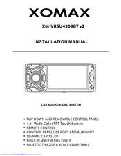 Xomax XM-VRSU4309BT v2 Installation Manual