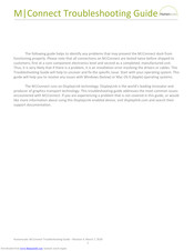Humanscale M/Connect Troubleshooting Instructions