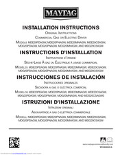 Maytag MDE20CSAGW Installation Instructions Manual