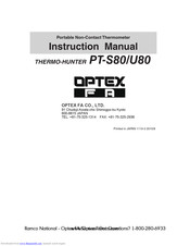 OPTEX FA Thermo-Hunter PT-S80 Instruction Manual