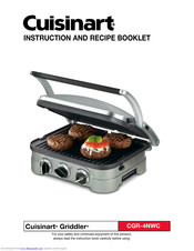 Cuisinart Griddler CGR-4NWC Instruction And Recipe Booklet